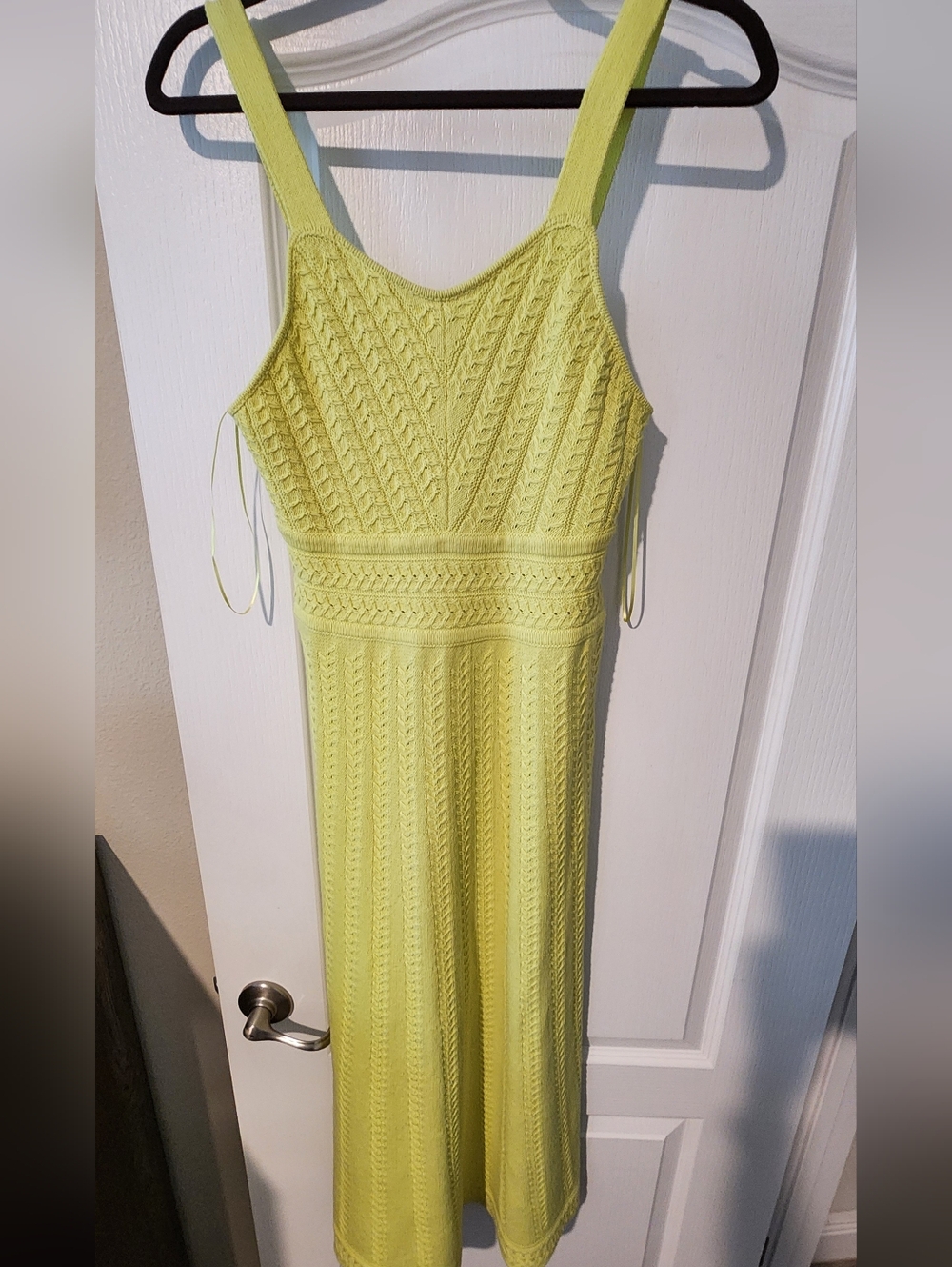 Haute Hippie Bright Lime Knit Midi Dress